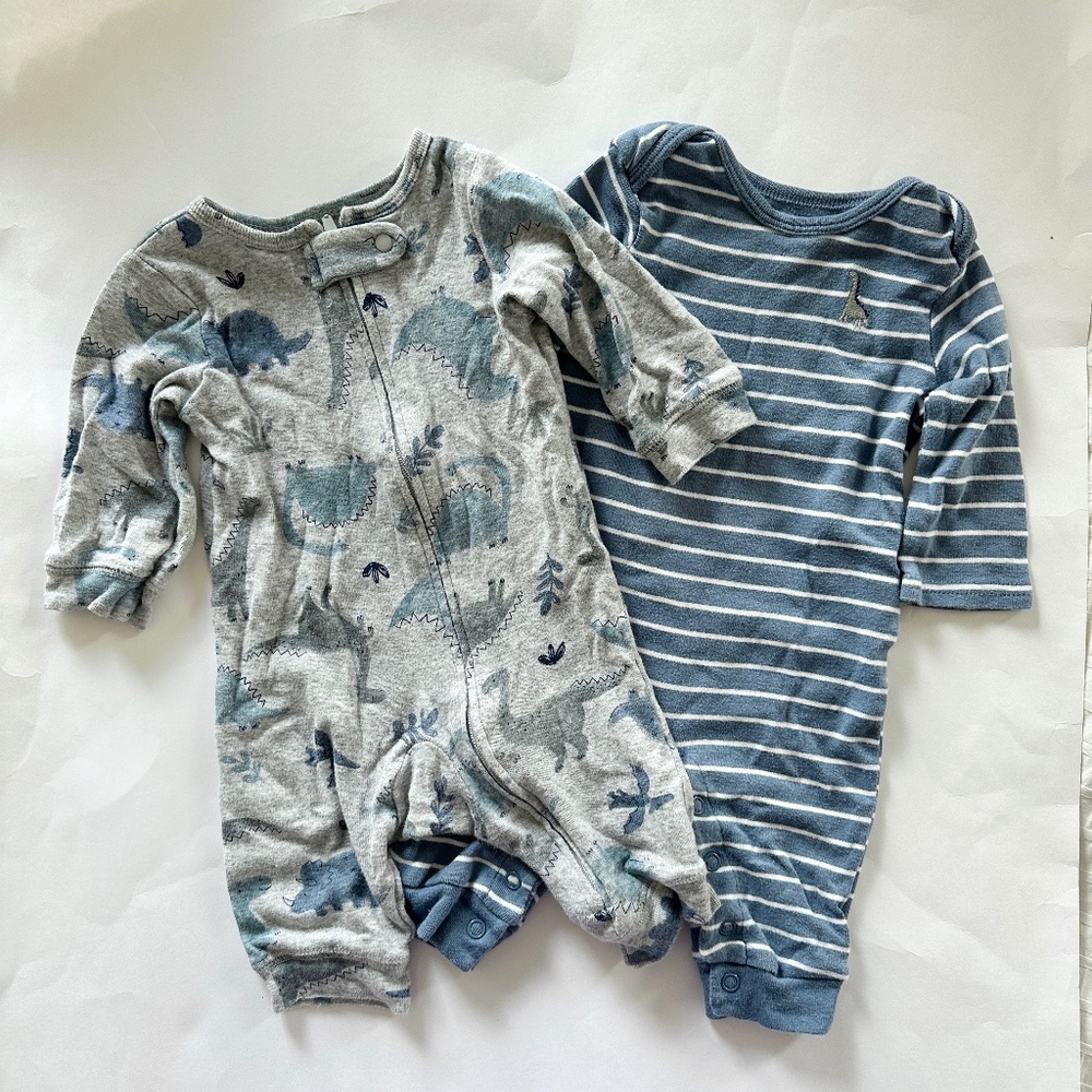 Baby Boy Clothing Bundle Carter’s Dinosaur Pajama Bundle 3M Blue